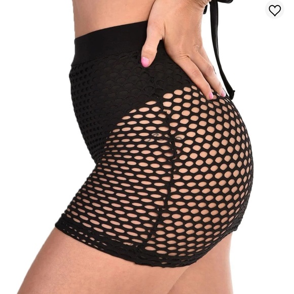 I Heart Raves Fishnet Mini Skirt - Picture 3 of 5